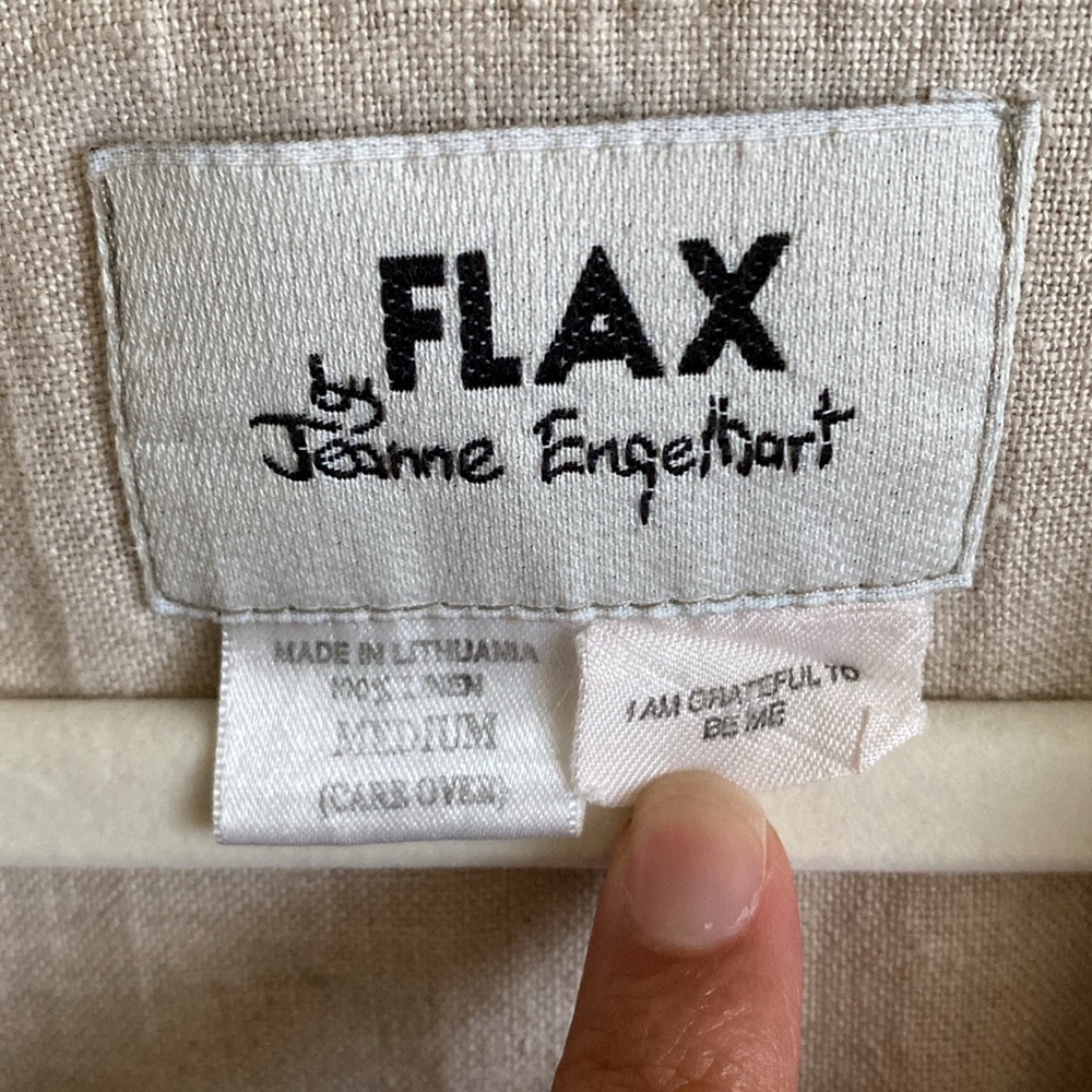 Flax Natural Linen Button-Up Blouse - Picture 3 of 5